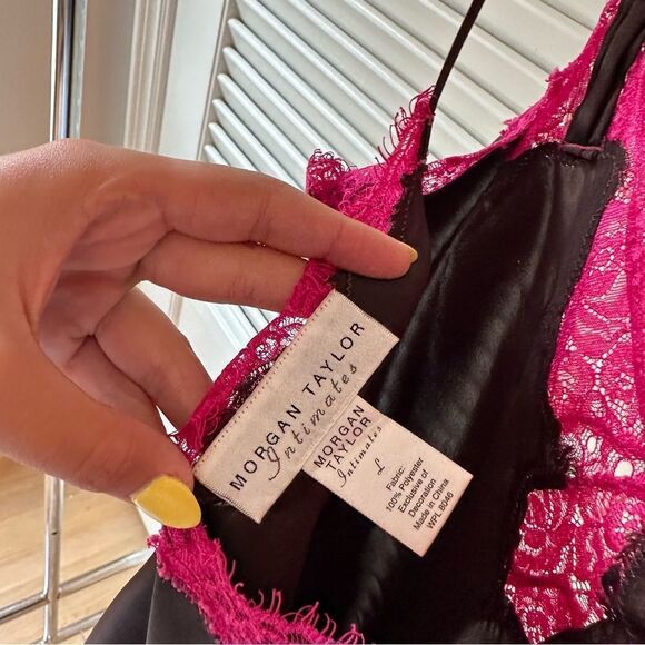 Morgan Taylor Intimates Brown and Pink Slip Dress - Picture 6 of 9